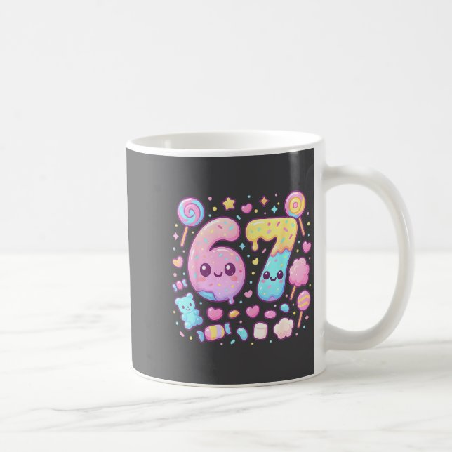 Mug Funny 67 Six Seven Candy 6 7 Meme Gen Alpha Kawaii (Droite)