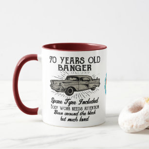 Mug Funny 70th Birthday Retro Car Banger Date d'ajout