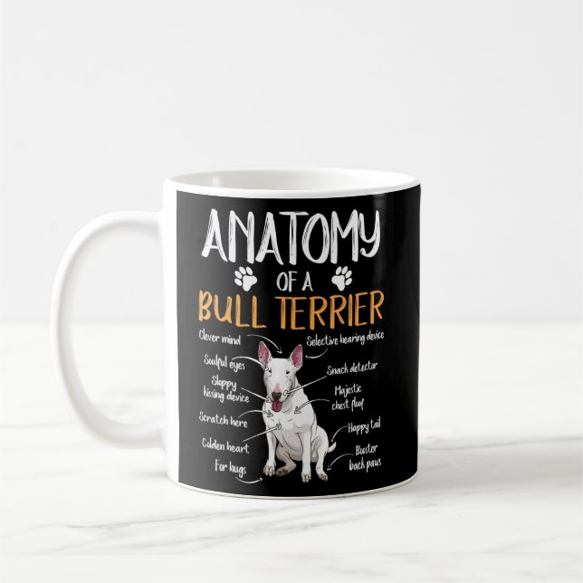 Mug Funny Anatomy Bull Terrier Chien (Gauche)