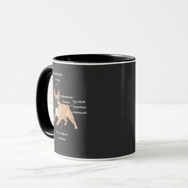 Mug Funny Anatomy of a French Bulldog Illustration (Devant gauche)