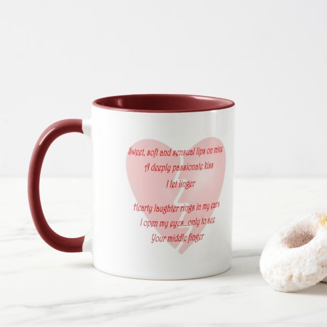 Mug Funny Anti-Amour Valentines Jour Poème Café (Avec donut)