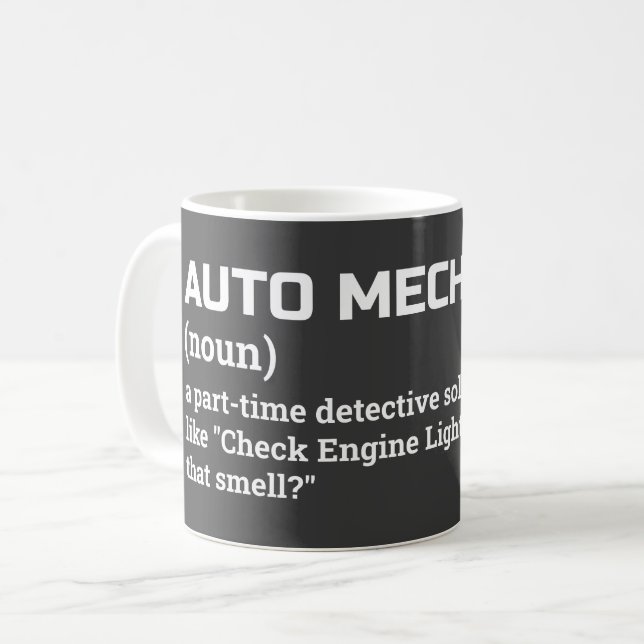 Mug Funny Auto mécanicien café coupe (Devant gauche)