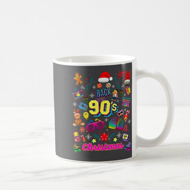 Mug Funny Back To 90's Christmas Nostalgia Quotes Grap (Droite)