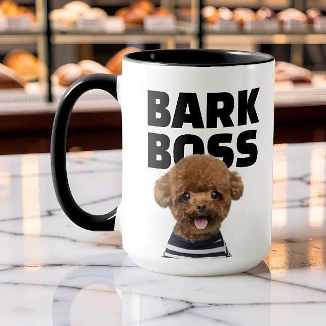 Mug Funny Bark Boss Dog Photo Personalized (Créateur téléchargé)