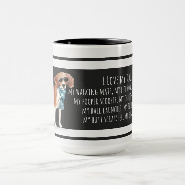 Mug Funny Beagle Aime mon papa Amoureux des chiens (Centre)