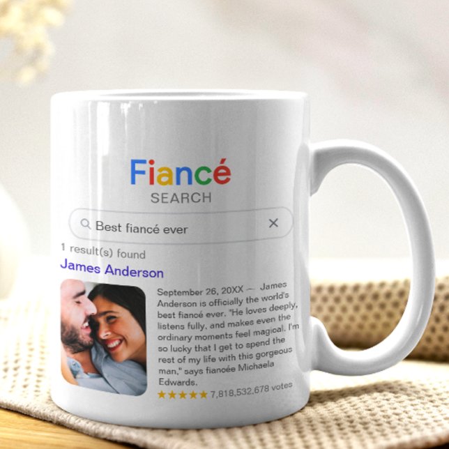 Mug Funny Best Fiancé Ever Search Result With Photo (Créateur téléchargé)