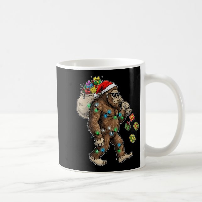 Mug Funny Bigfoot Christmas Tree Lights Xmas Boys Mens (Droite)