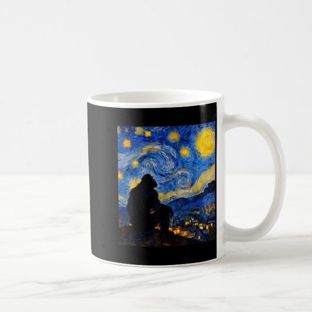Mug Funny Bigfoot Graphic Van Gogh Style Sasquatch Sta (Droite)