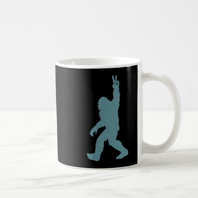 Mug Funny Bigfoot Sasquatch Peace Sign Big Foot Squatc (Droite)