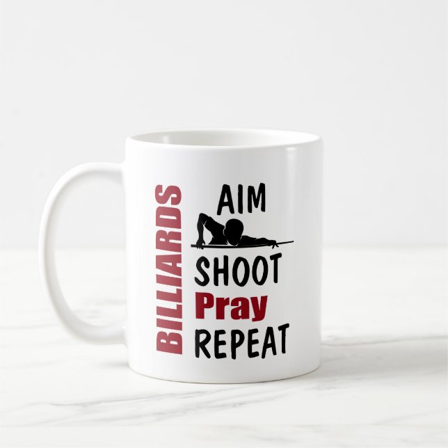 Mug Funny Billiards Pool Table Aiming Joke (Gauche)