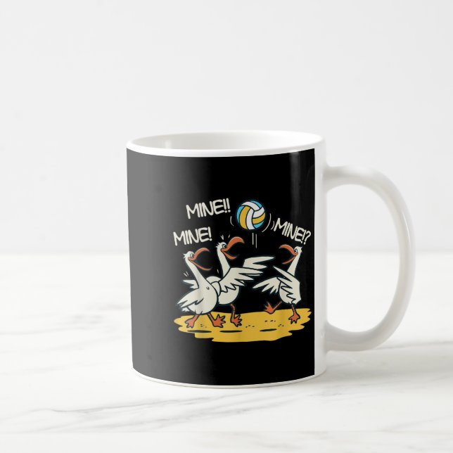 Mug Funny Bird Playing Volleyball Mine Game Day Beach  (Droite)