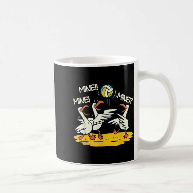 Mug Funny Bird Playing Volleyball Mine Game Day Beach  (Droite)