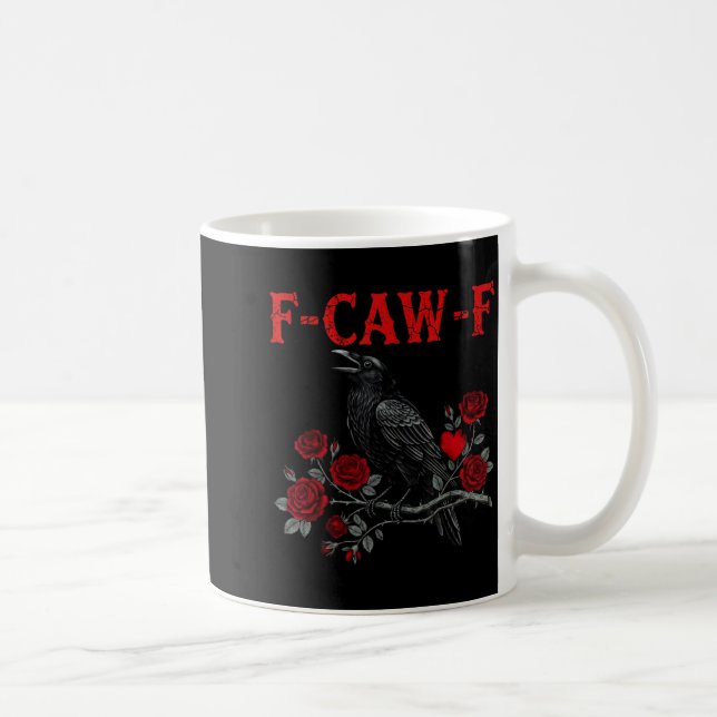 Mug Funny Black Bird F-caw-f Anti Valentines Day Singl (Droite)