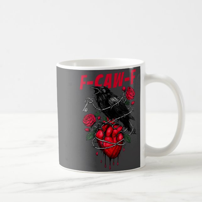Mug Funny Black Bird F-caw-f Anti Valentines Day Singl (Droite)