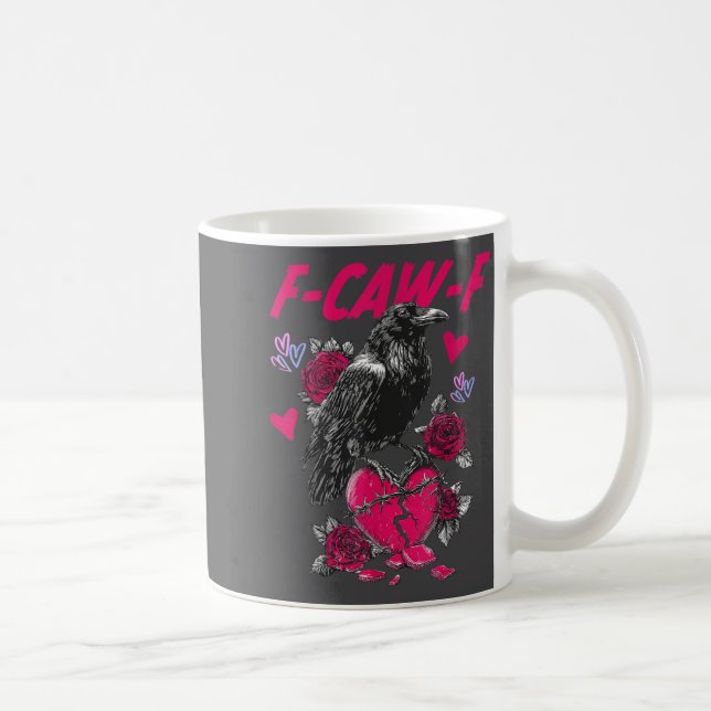 Mug Funny Black Bird F-caw-f Anti Valentines Day Singl (Droite)