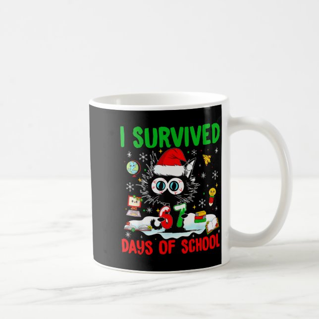 Mug Funny Black Cat Christmas I Survived 67 Days Of Sc (Droite)