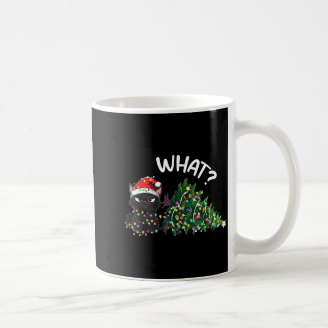 Mug Funny Black Cat Christmas Tree Merry Xmas Humor Ca (Droite)