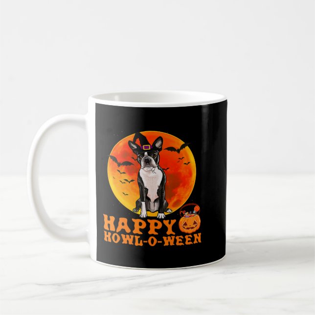 Mug Funny Boston Terrier Chien Halloween (Gauche)