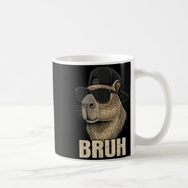 Mug Funny Bruh Meme Capybara Lover Cool Sungles For Me (Droite)