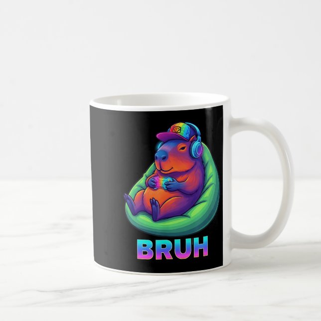Mug Funny Capybara Bruh Video Games Lovers  (Droite)