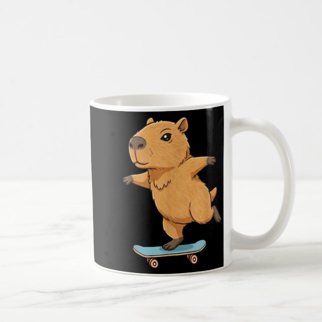 Mug Funny Capybara Skater Skateboard Ballerina Zoo Boy (Droite)