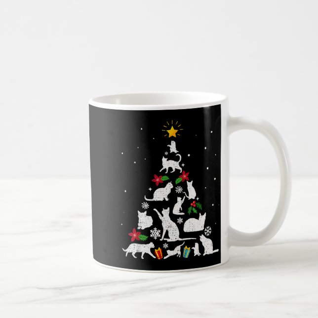 Mug Funny Cat Christmas Tree For Men Women Kids  (Droite)