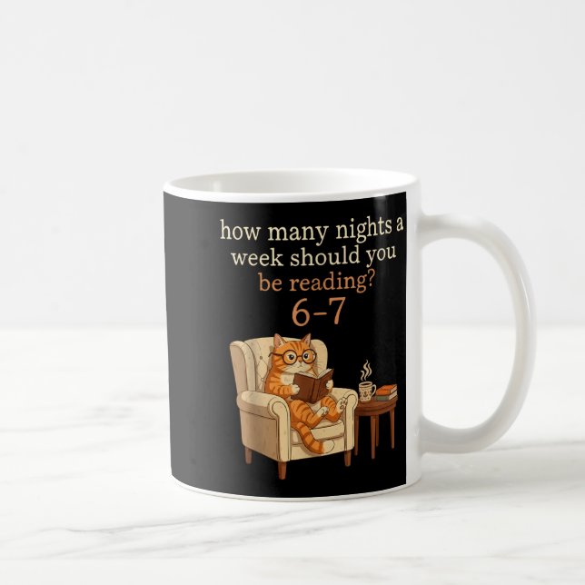 Mug Funny Cat Reading 6-7 Meme Englieacher Book Lover  (Droite)