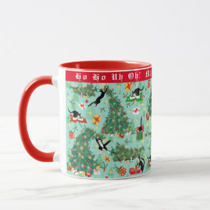 Mug Funny Cat Wrecks Christmas Tree Custom