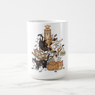 Mug Funny Cats Christmas Tree Tangled Lights Holiday