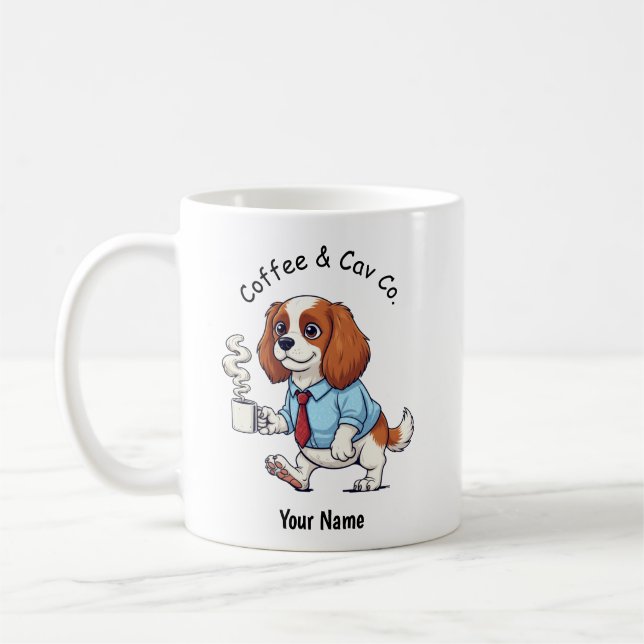 Mug Funny Cavalier King Charles Business Suit Coffee  (Gauche)