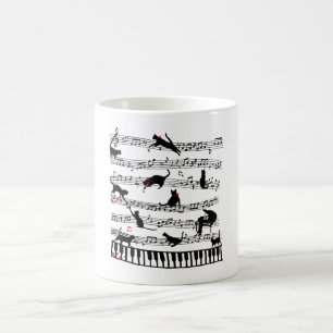 Mug Funny Chat Music Note, Cadeau Pour Piano Player, M