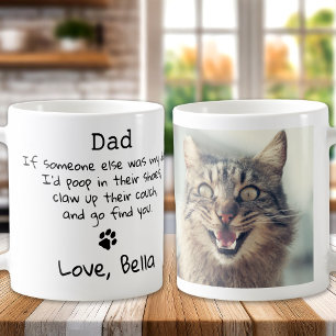 Mug Funny Chat Papa - Fête des pères Custom Photo pour