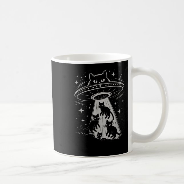 Mug Funny Chat Ufo Alien spatial Galaxy Esthétique (Droite)