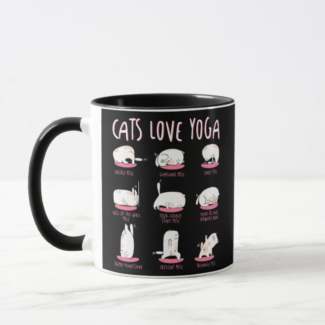Mug Funny Chats aiment différentes positions Yoga Yoga (Gauche)