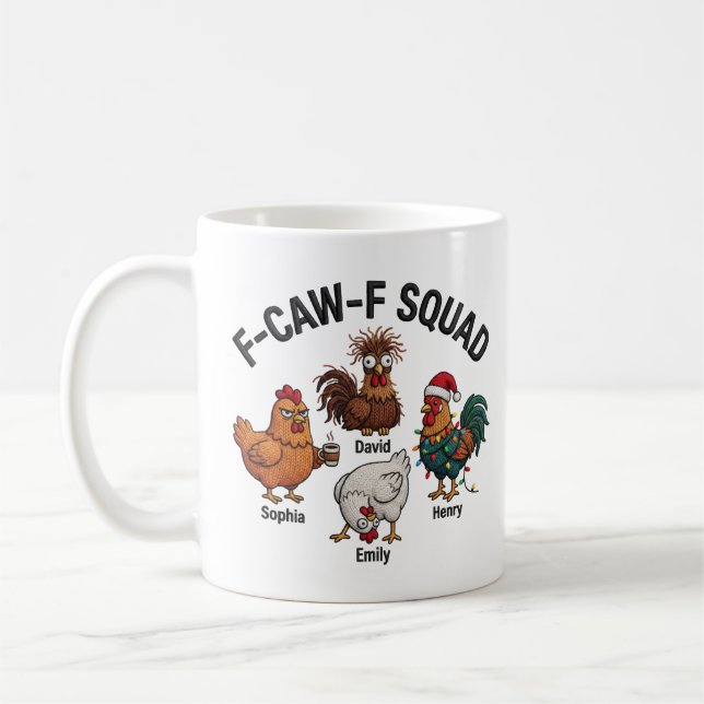 Mug Funny Chicken Art, Novelty Mug, Humorous Farm Gift (Gauche)