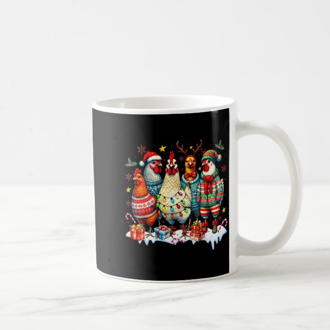 Mug Funny Chicken Christmas Lights Farm Animal Cute Xm (Droite)