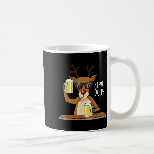 Mug Funny Christmas Alcohol Shirt. Brew Dolph Beer Dri (Droite)