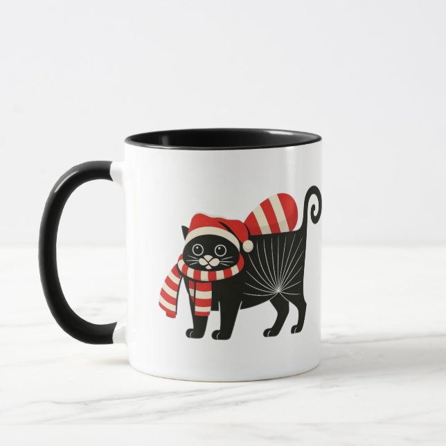 Mug Funny Christmas cat  (Gauche)