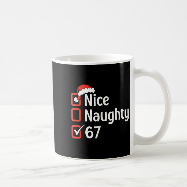 Mug Funny Christmas Checked List Nice Naughty 6 7 Meme (Droite)