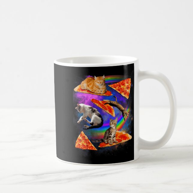Mug Funny Christmas Galaxy Cat In Space Cat Riding Zza (Droite)