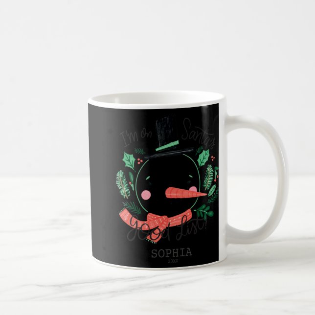Mug Funny Christmas Snowman Santas Good List T Shirt  (Droite)