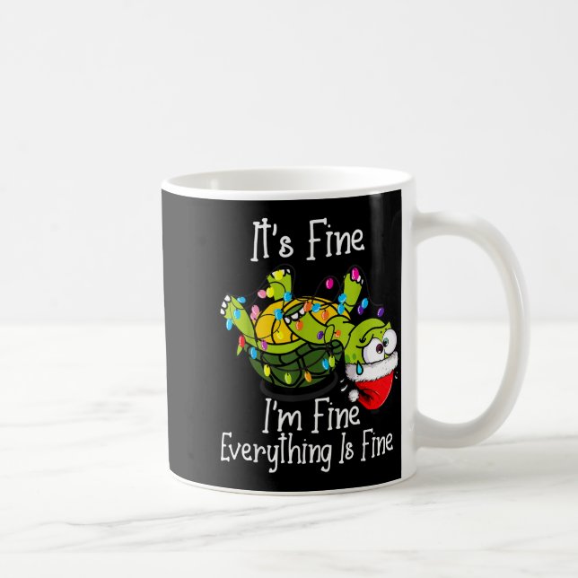 Mug Funny Christmas Turtle It's Fine I'm Fine Everythi (Droite)