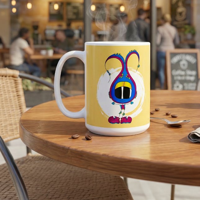 Mug Funny, Colorful, Quirky, Cartoon Character (Hey! Take a look at this very cool cartoon character mug!)