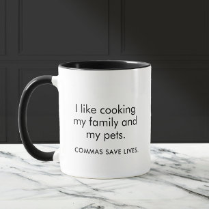 Mug Funny Commas sauve des vies Sarcastique
