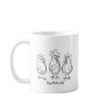 Funny Crazy Chickens Line Art T-Shirt personnalisé