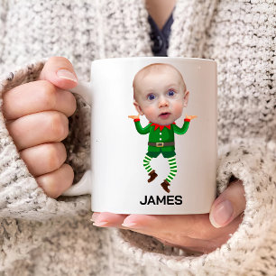 Mug Funny Custom Baby Face Elf Noël