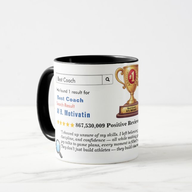 Mug Funny Custom Best Coach (Devant gauche)