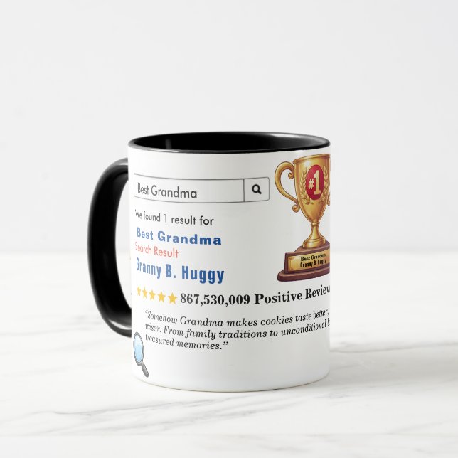 Mug Funny Custom Best Grandma (Devant gauche)