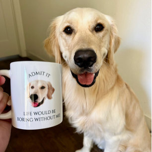 Mug Funny Custom Chien Photo Head Name Don