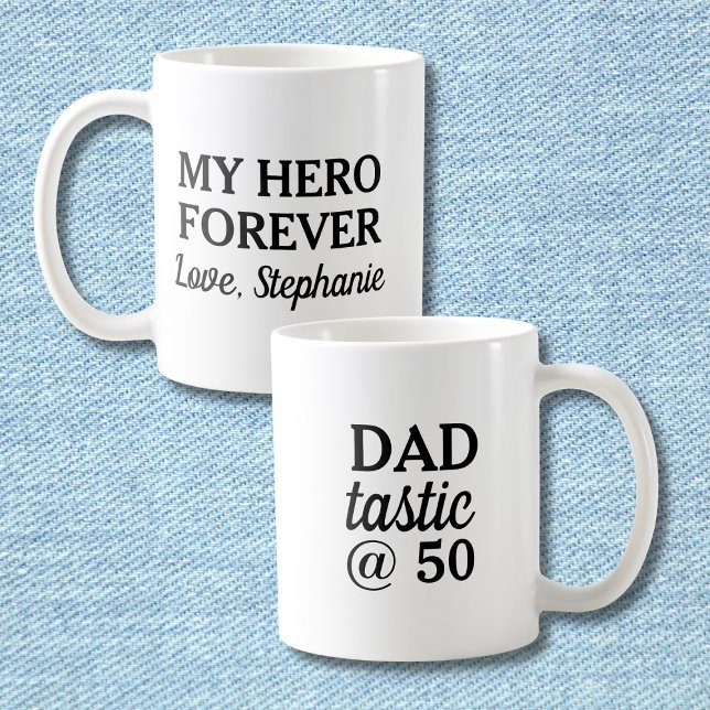 Mug Funny Dad Tastic @50 Hero Forever 50th Birthday (Créateur téléchargé)